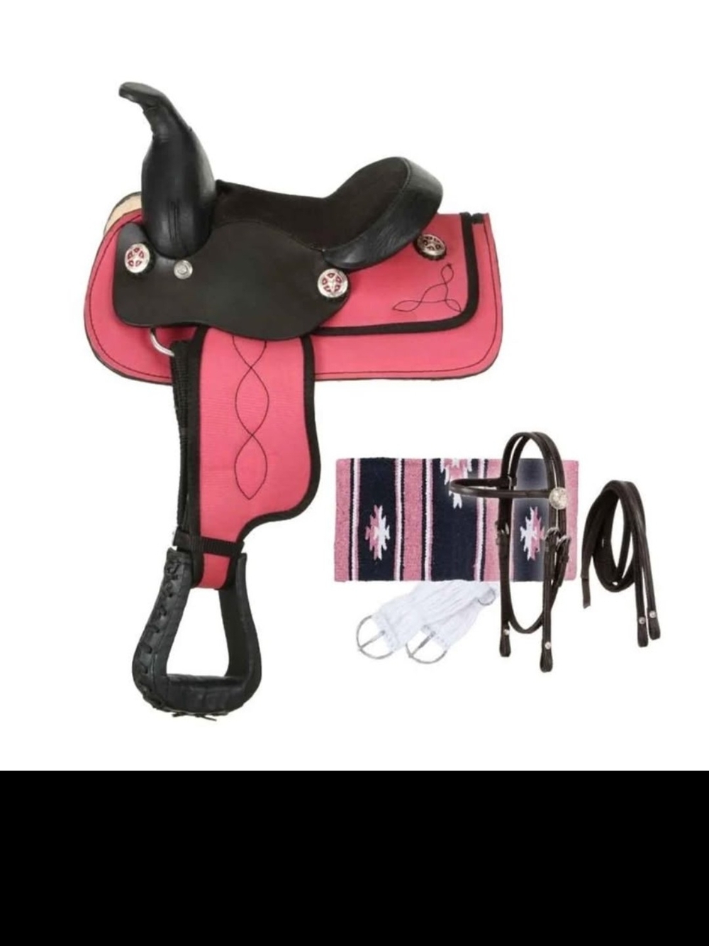 Pink Kids Western Saddle with Matching Accessories